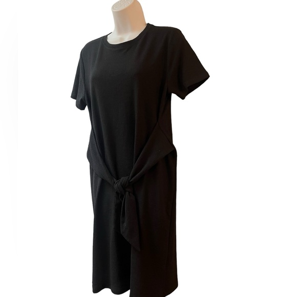 NWT A Pea in the Pod Black Short Sleeve Stretch Knee Length Dress Size: M NEW! - Picture 2 of 5